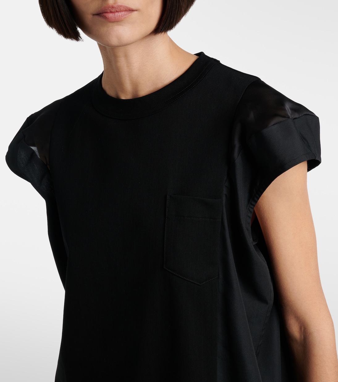 Minikleid aus Jersey und Popeline | Sacai
