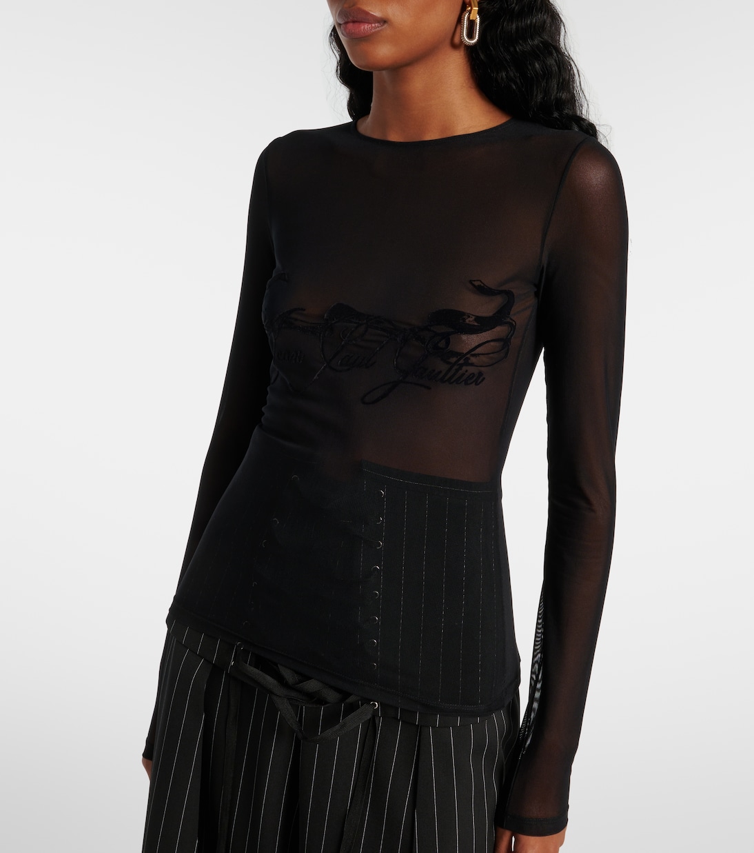 Top Tattoo Collection in mesh | Jean Paul Gaultier