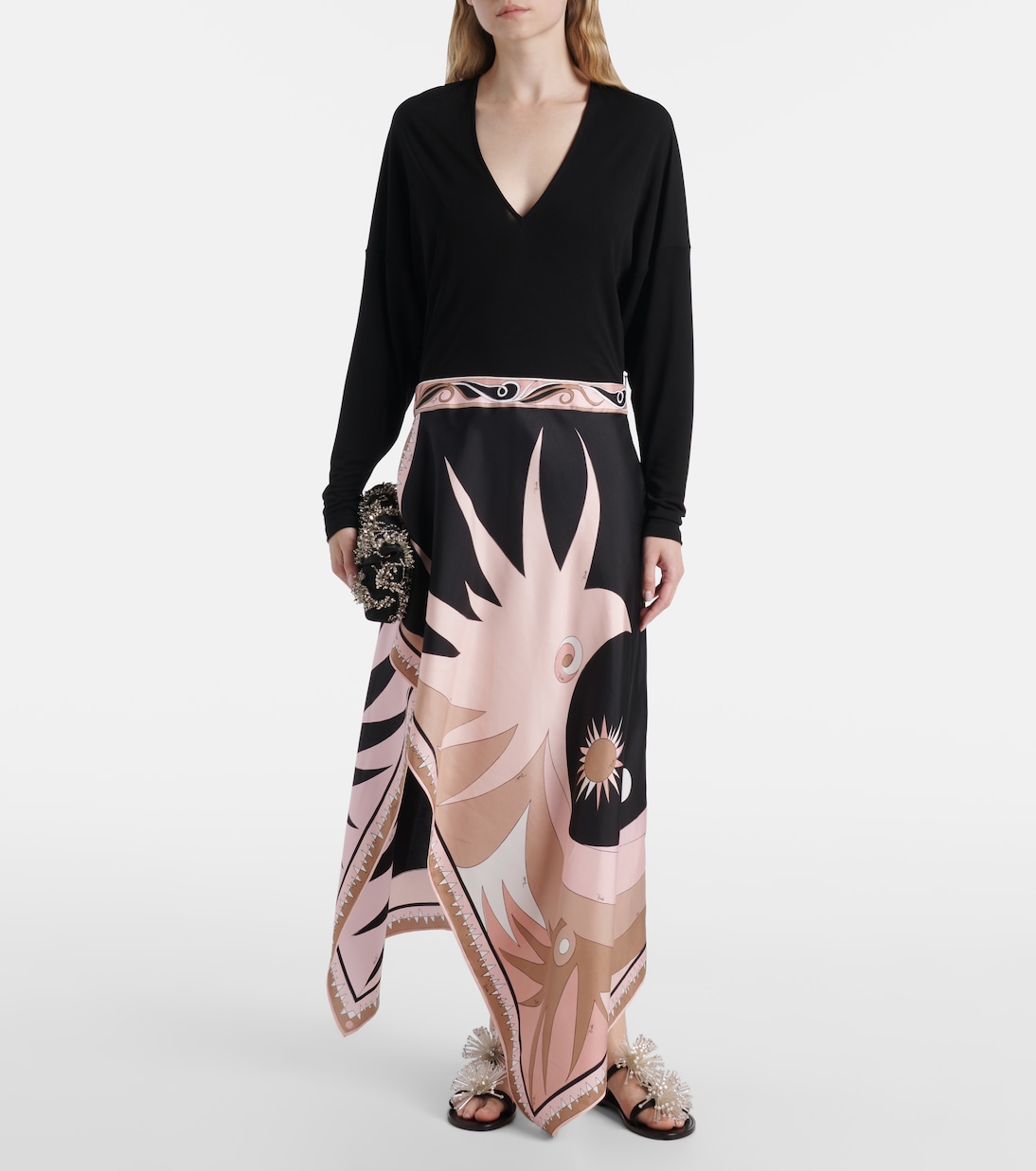 Vestido midi Stella de mezcla de seda | Pucci