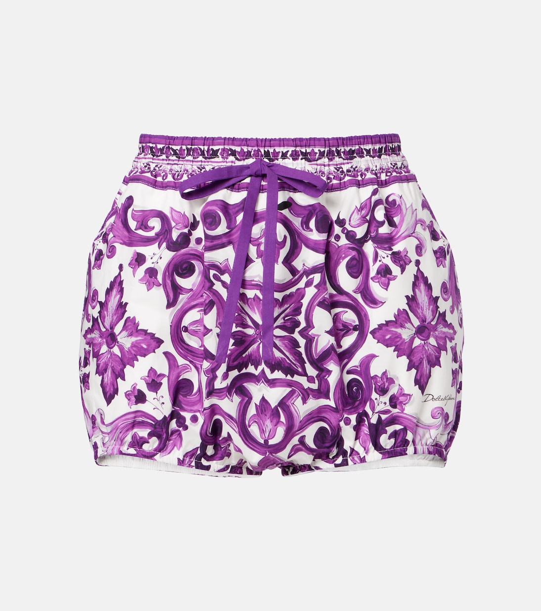 Shorts in popeline di cotone Majolica | Dolce&Gabbana