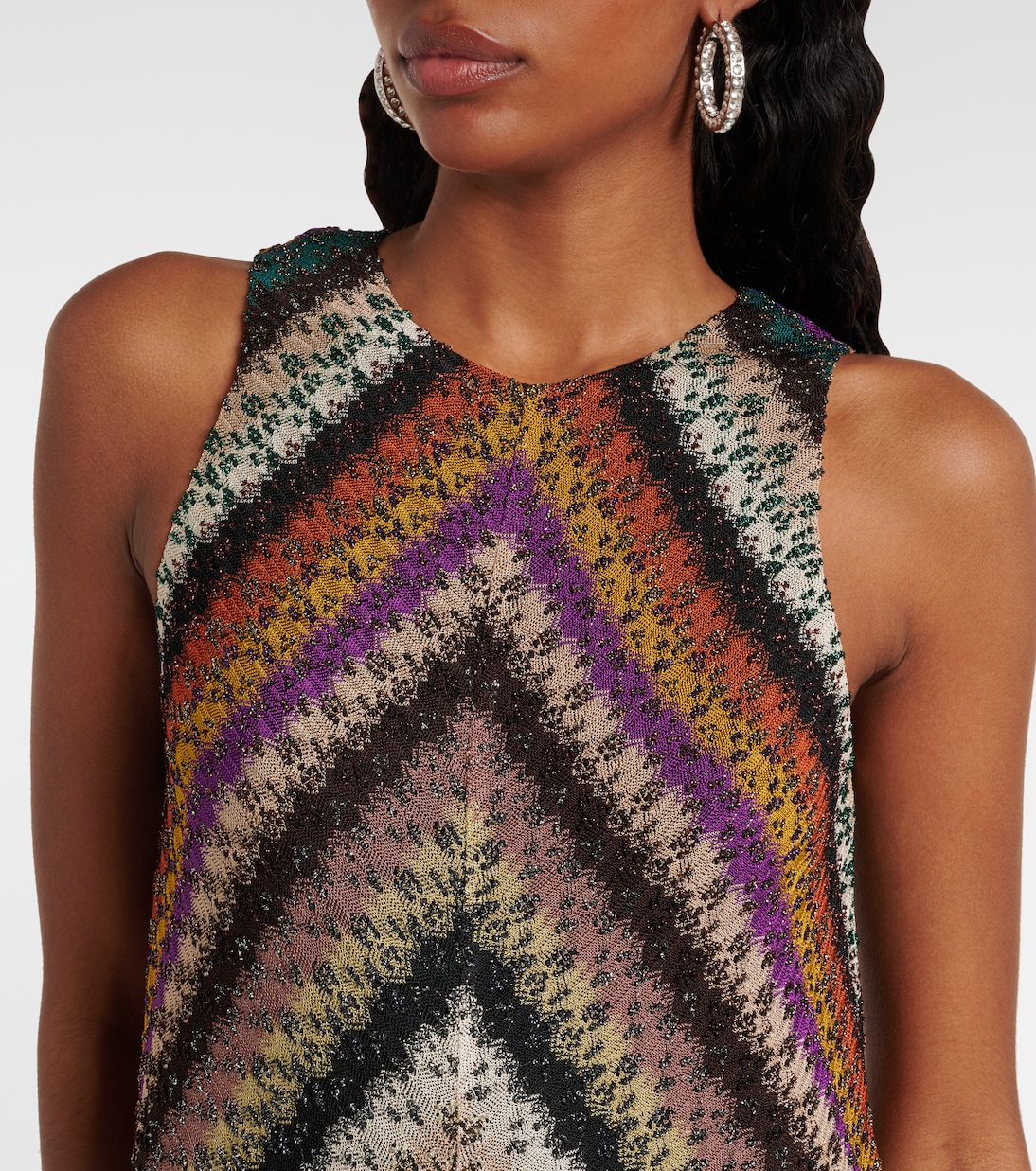 Abito corto in maglia lamé a zig-zag | Missoni