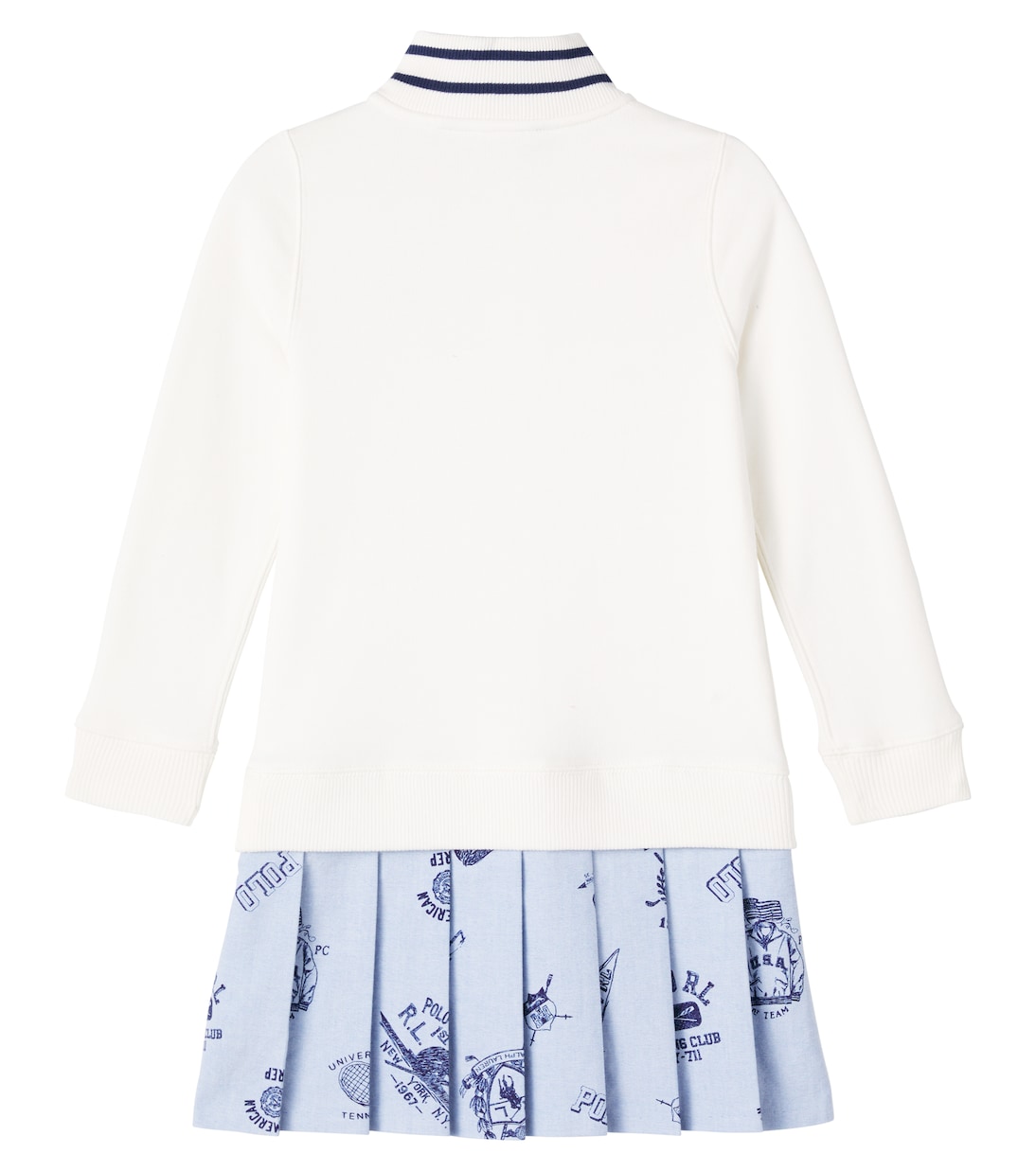 Pleated cotton-blend terry polo dress | Polo Ralph Lauren Kids