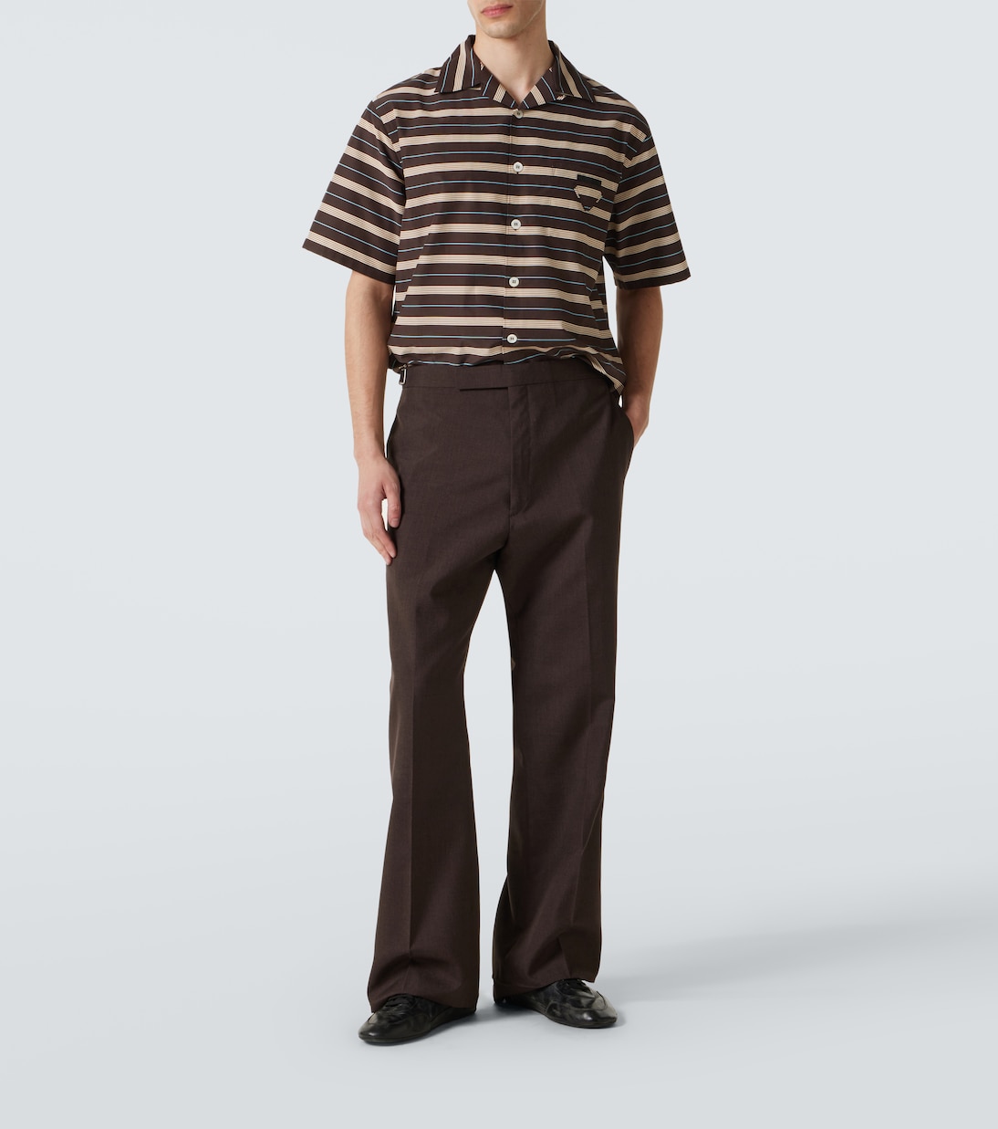 Striped cotton bowling shirt | Prada