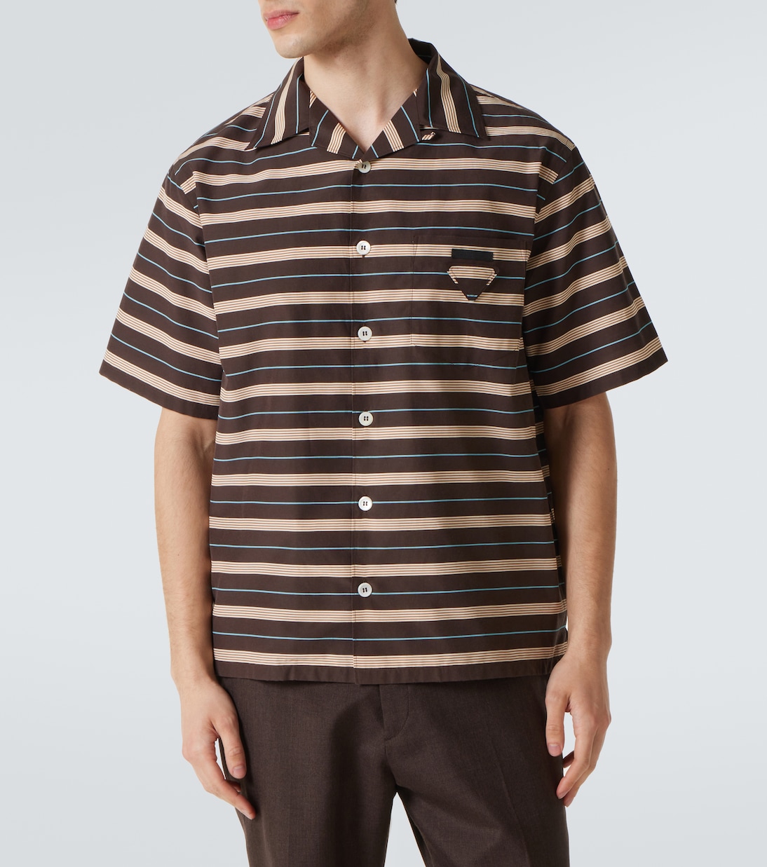 Striped cotton bowling shirt | Prada
