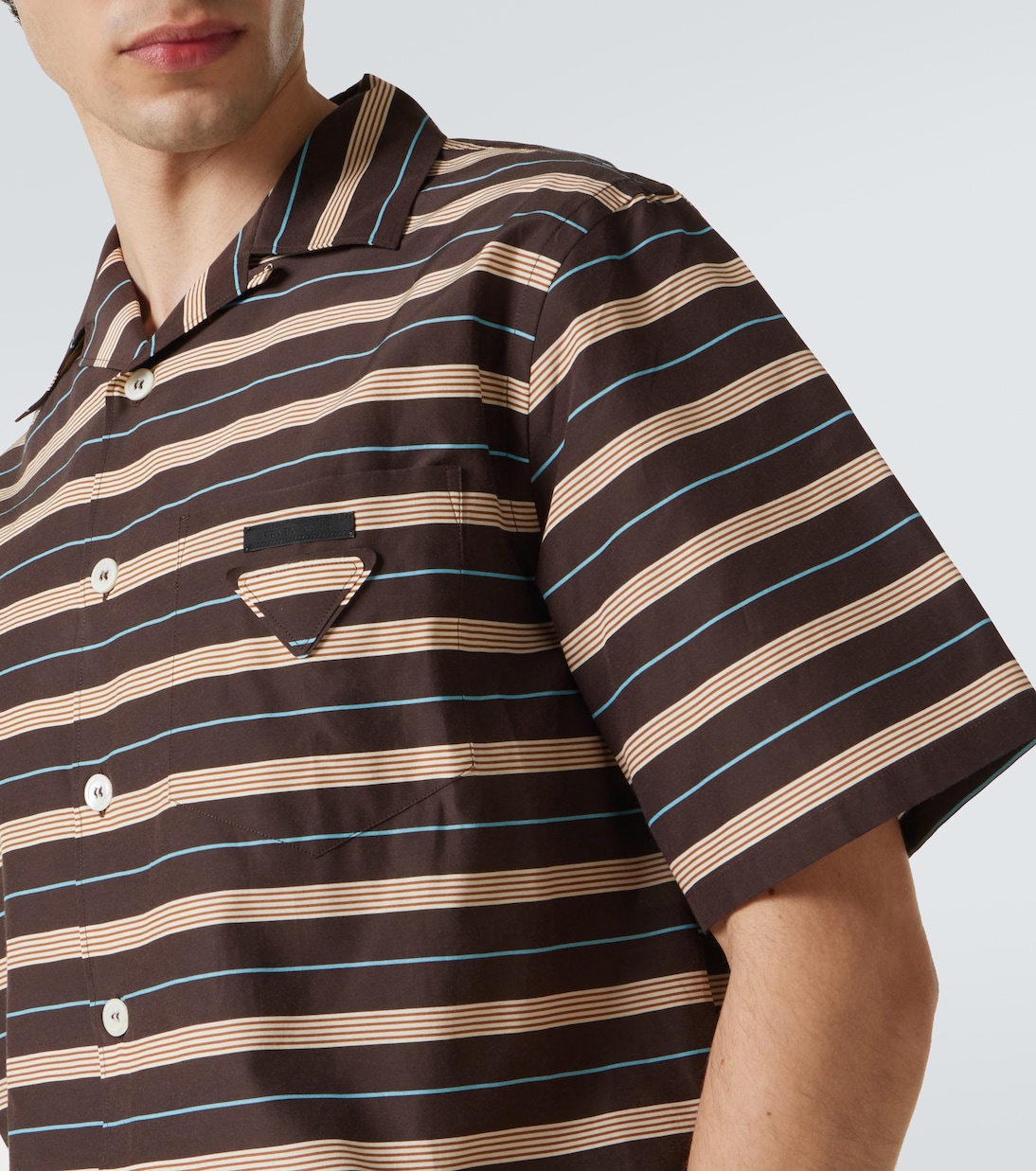 Striped cotton bowling shirt | Prada