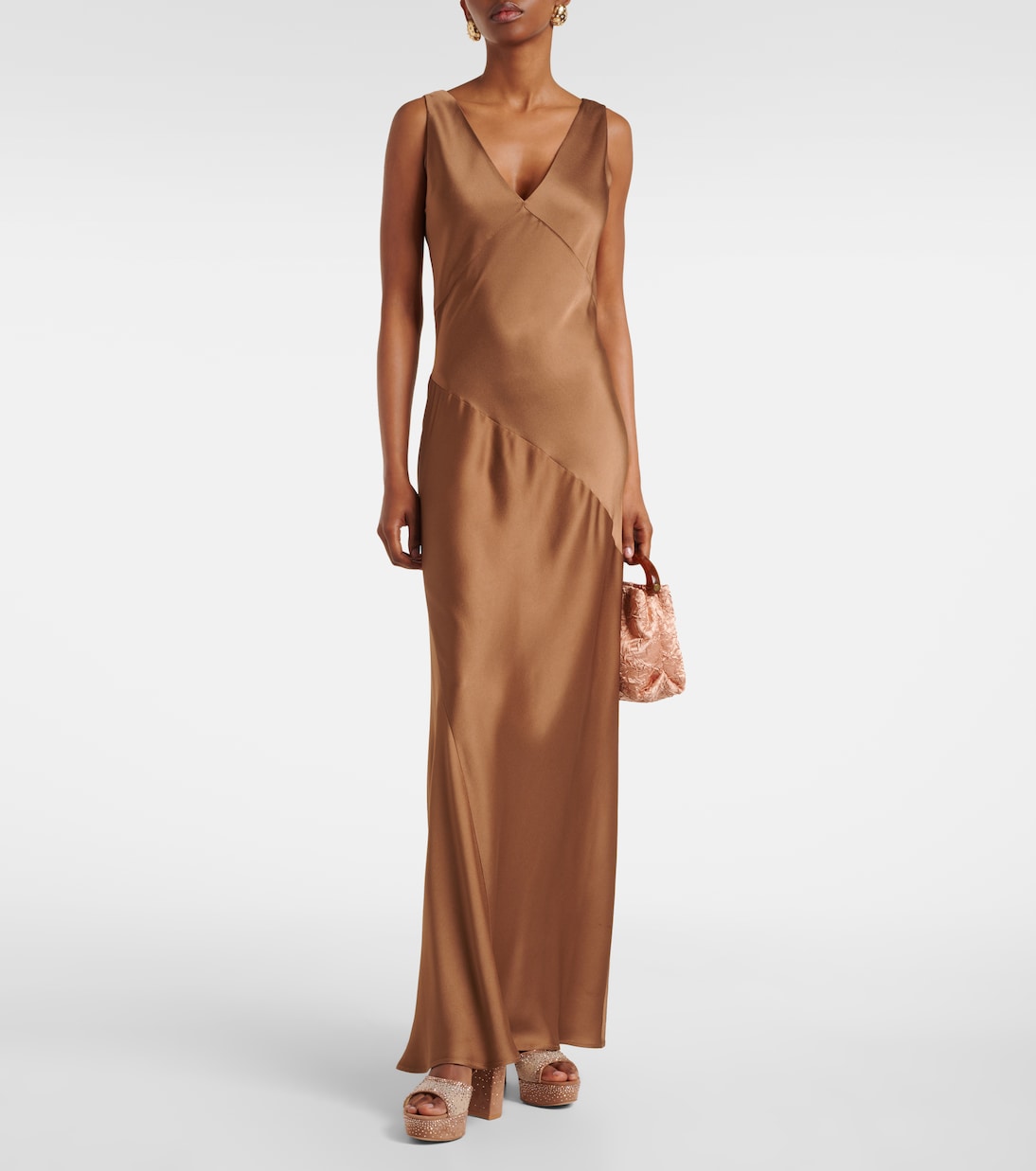 Plateausandalen aus Organza und Veloursleder | Gianvito Rossi