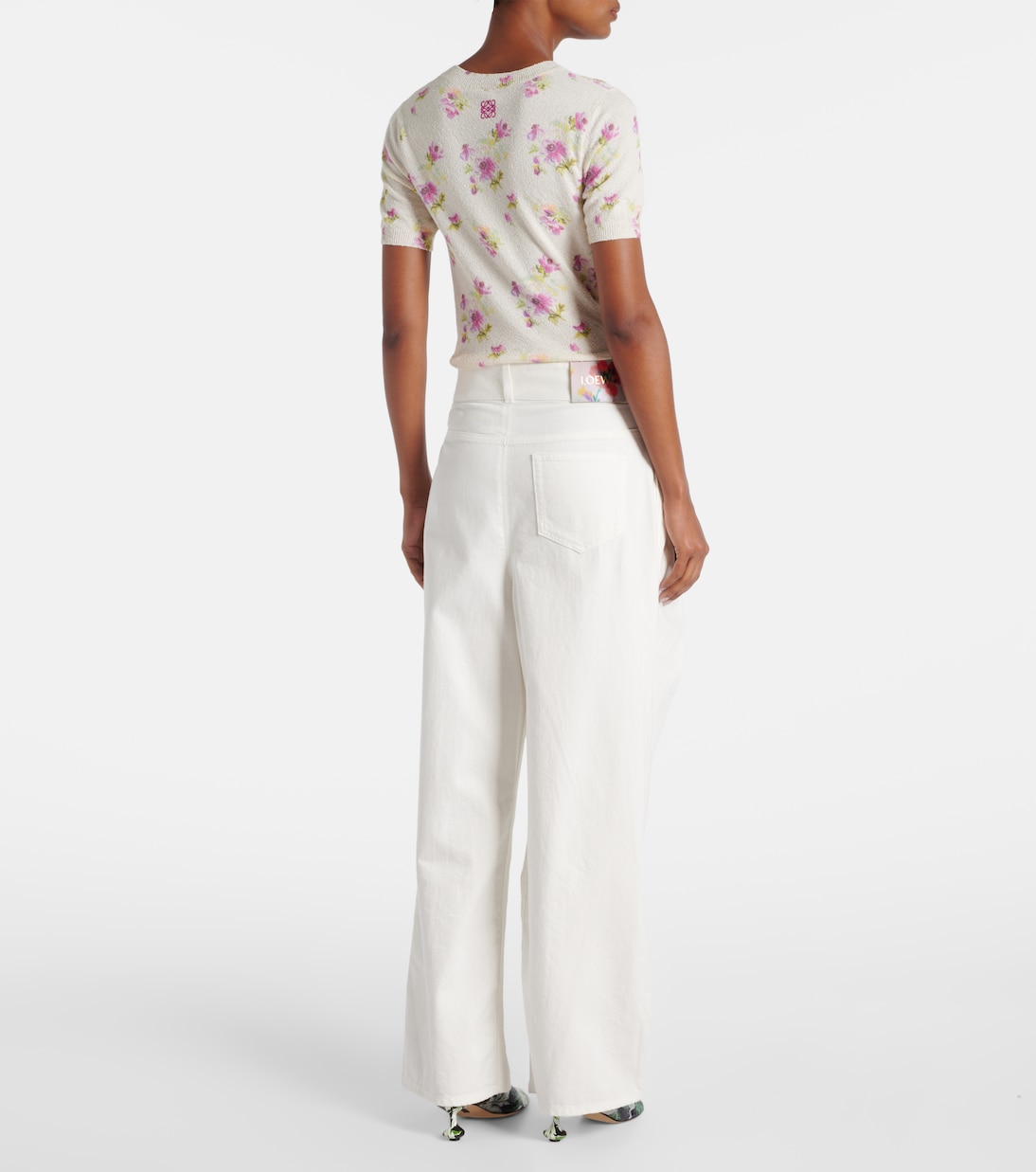 Weite High-Rise-Hose aus Baumwoll-Twill | Loewe