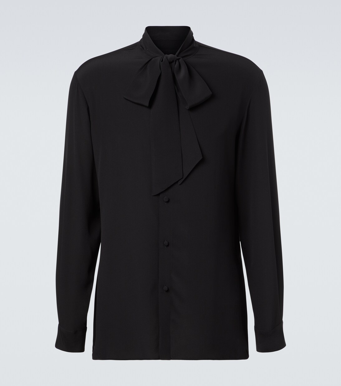 Tie-neck silk crêpe de chine shirt | Valentino