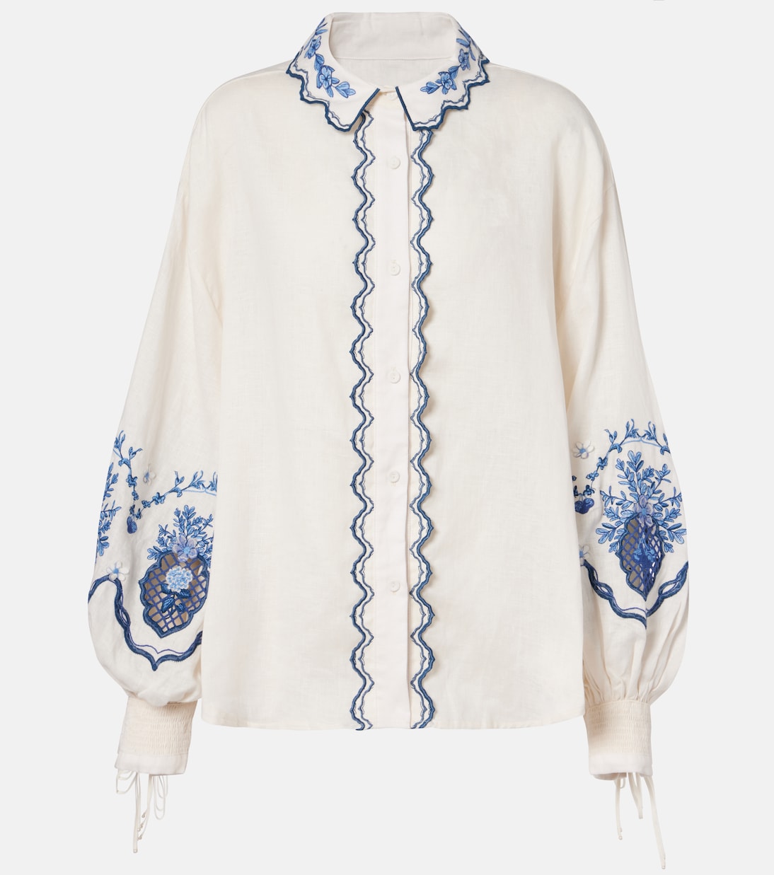 Bedruckte Bluse Abadía Wild aus Leinen | Agua by Agua Bendita
