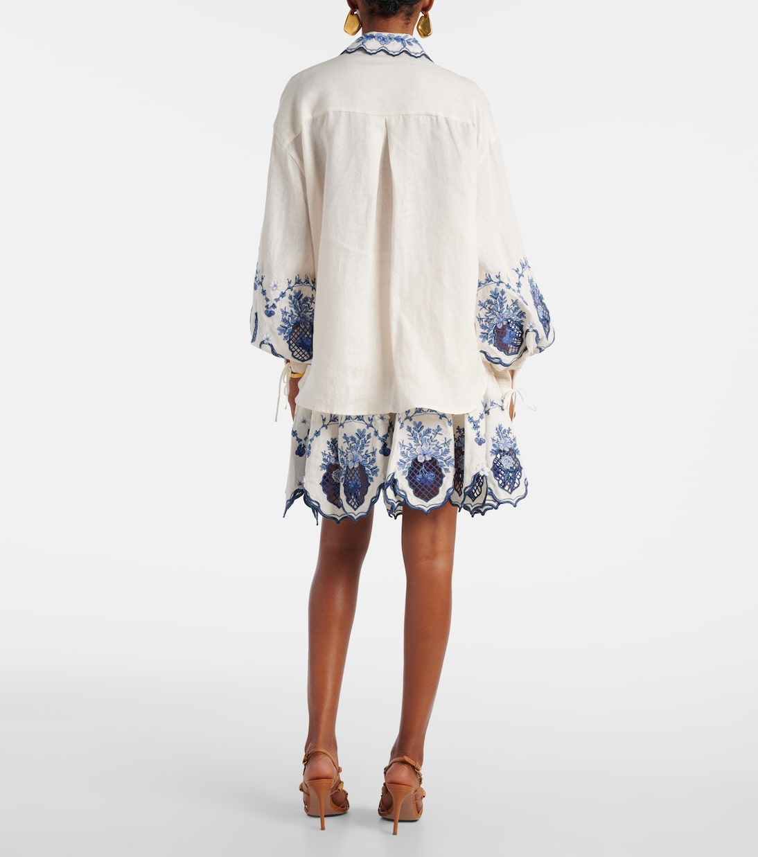 Bedruckte Bluse Abadía Wild aus Leinen | Agua by Agua Bendita