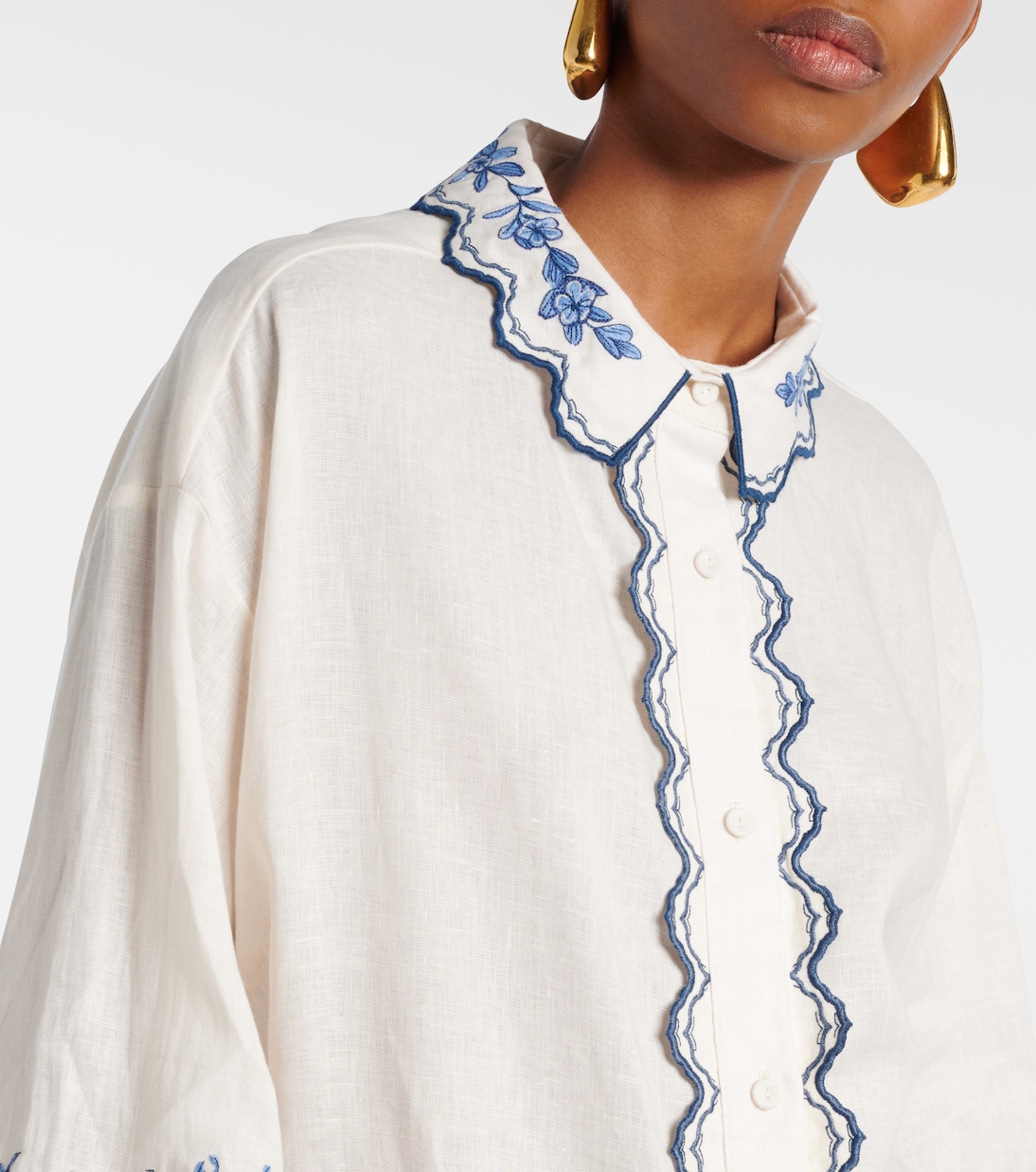 Bedruckte Bluse Abadía Wild aus Leinen | Agua by Agua Bendita