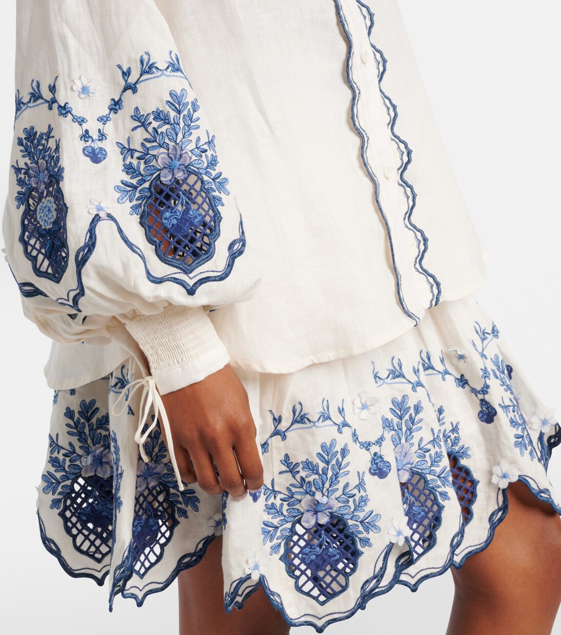Bedruckte Bluse Abadía Wild aus Leinen | Agua by Agua Bendita
