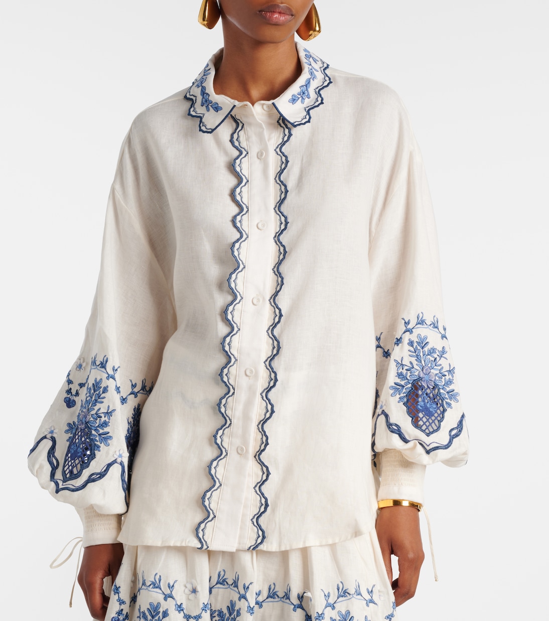 Bedruckte Bluse Abadía Wild aus Leinen | Agua by Agua Bendita