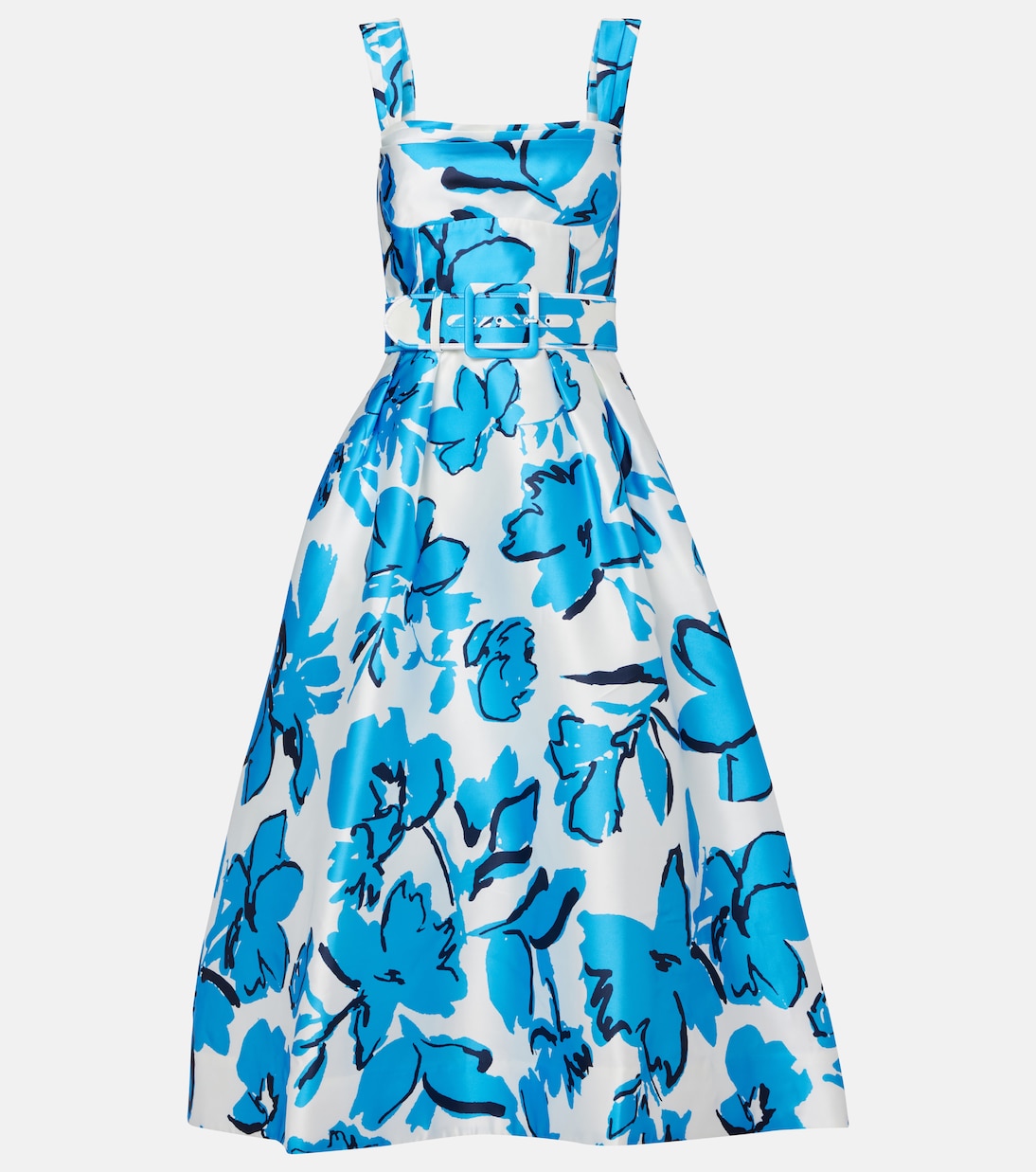 Vestido midi Sapphira floral con cinturón | Rebecca Vallance