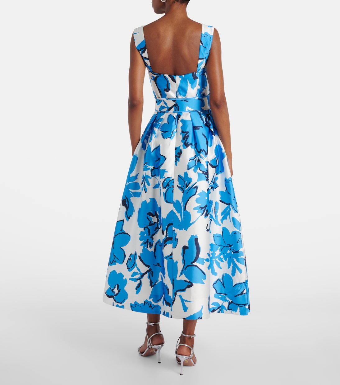 Vestido midi Sapphira floral con cinturón | Rebecca Vallance