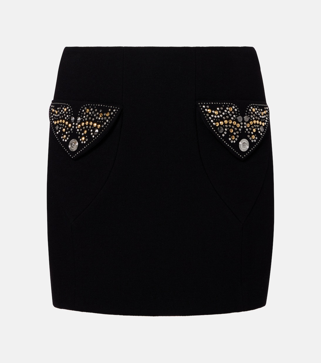 Virgin wool crêpe miniskirt | Versace
