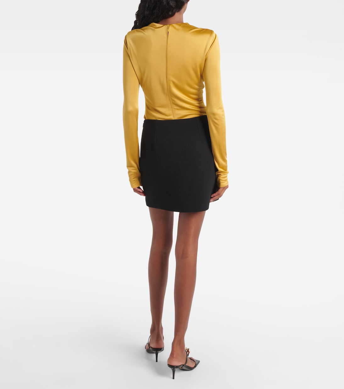 Virgin wool crêpe miniskirt | Versace
