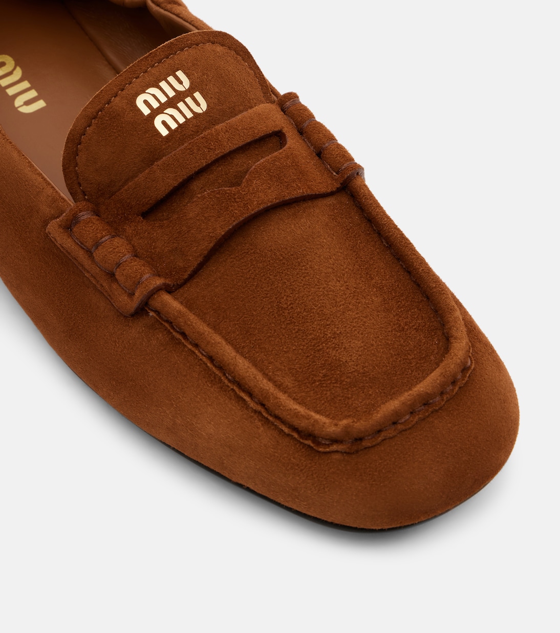 Suede penny loafers | Miu Miu