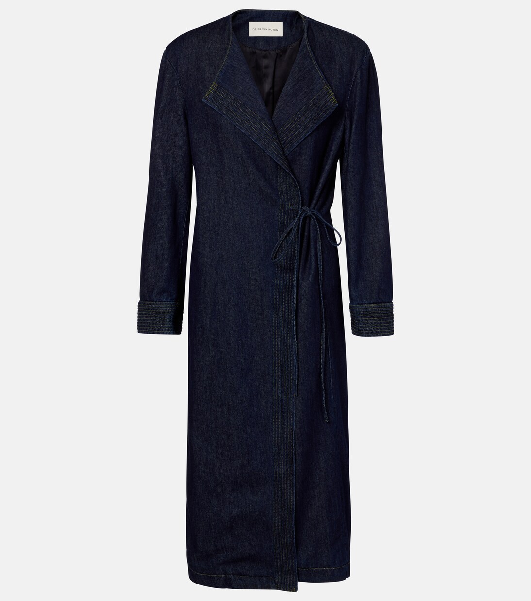 Abrigo envolvente de denim | Dries Van Noten