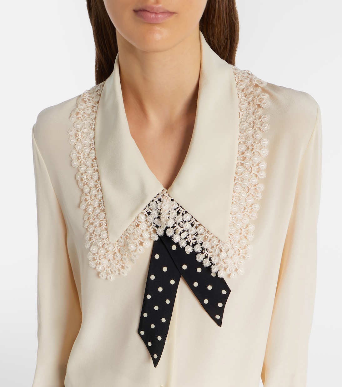 Ruffled silk crêpe de chine blouse | Valentino