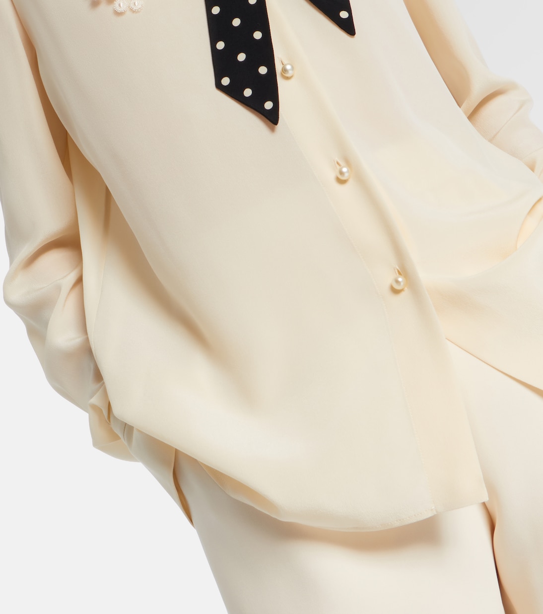 Ruffled silk crêpe de chine blouse | Valentino