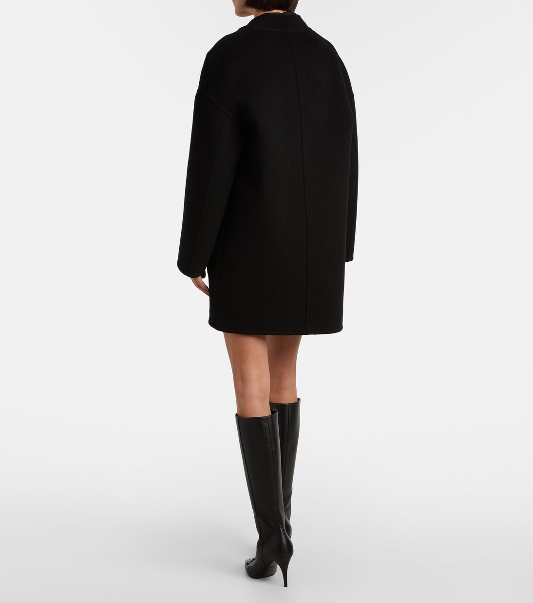 Wendbarer Mantel Caban aus Wolle mit Leder | Gucci