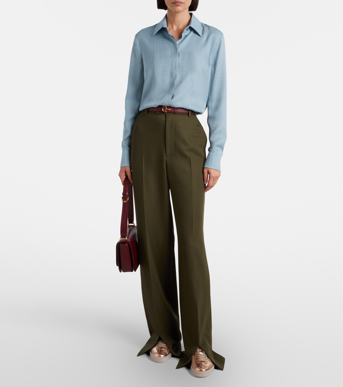 G75 metallic leather sneakers | Gucci