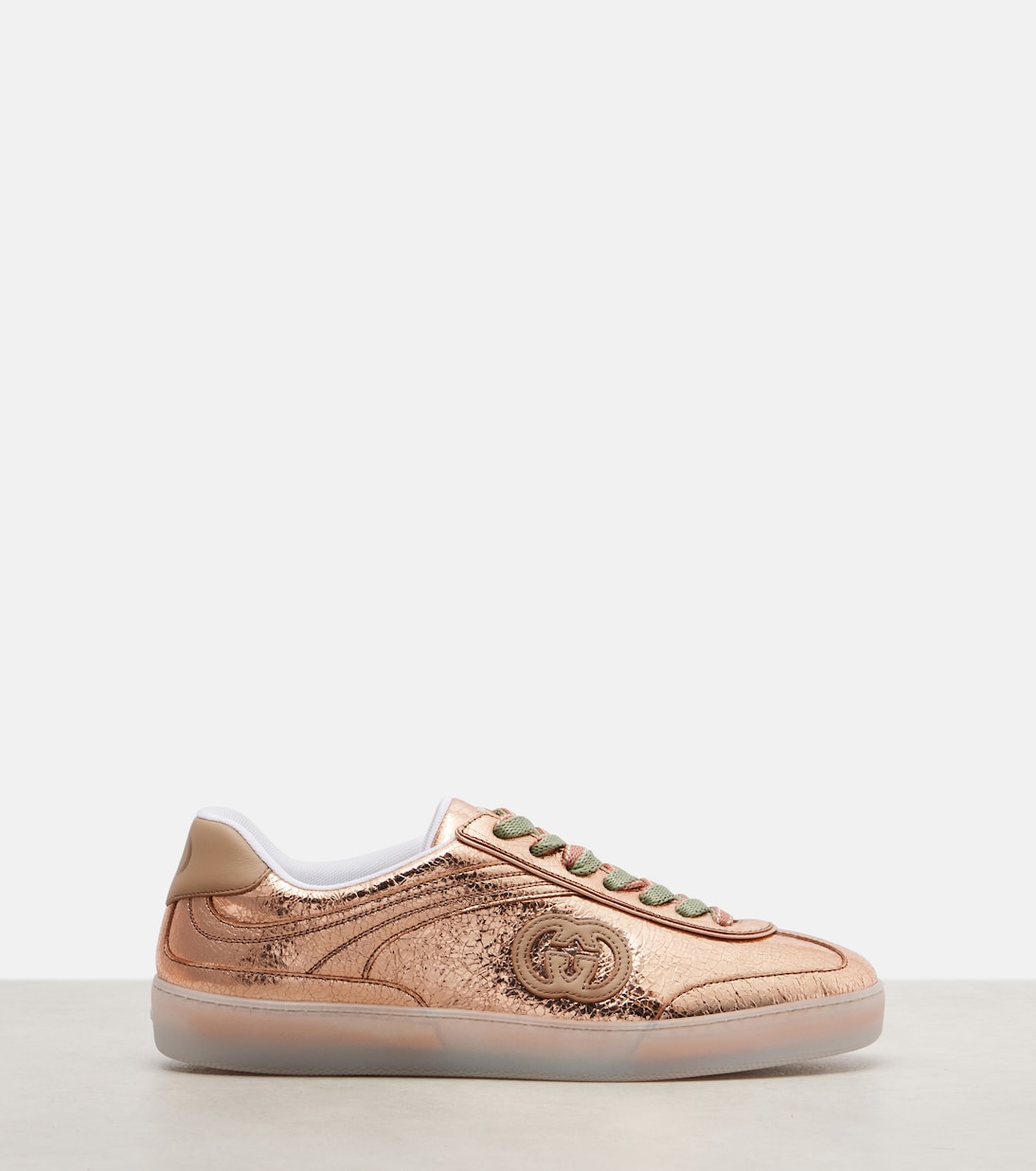 G75 metallic leather sneakers | Gucci