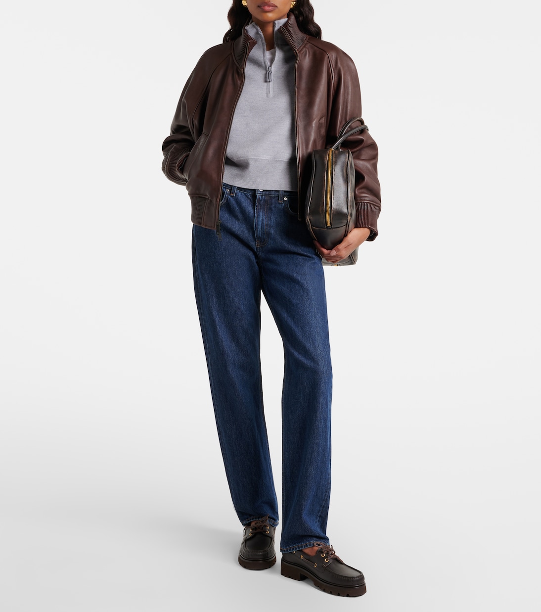 Cropped leather blouson jacket | Polo Ralph Lauren