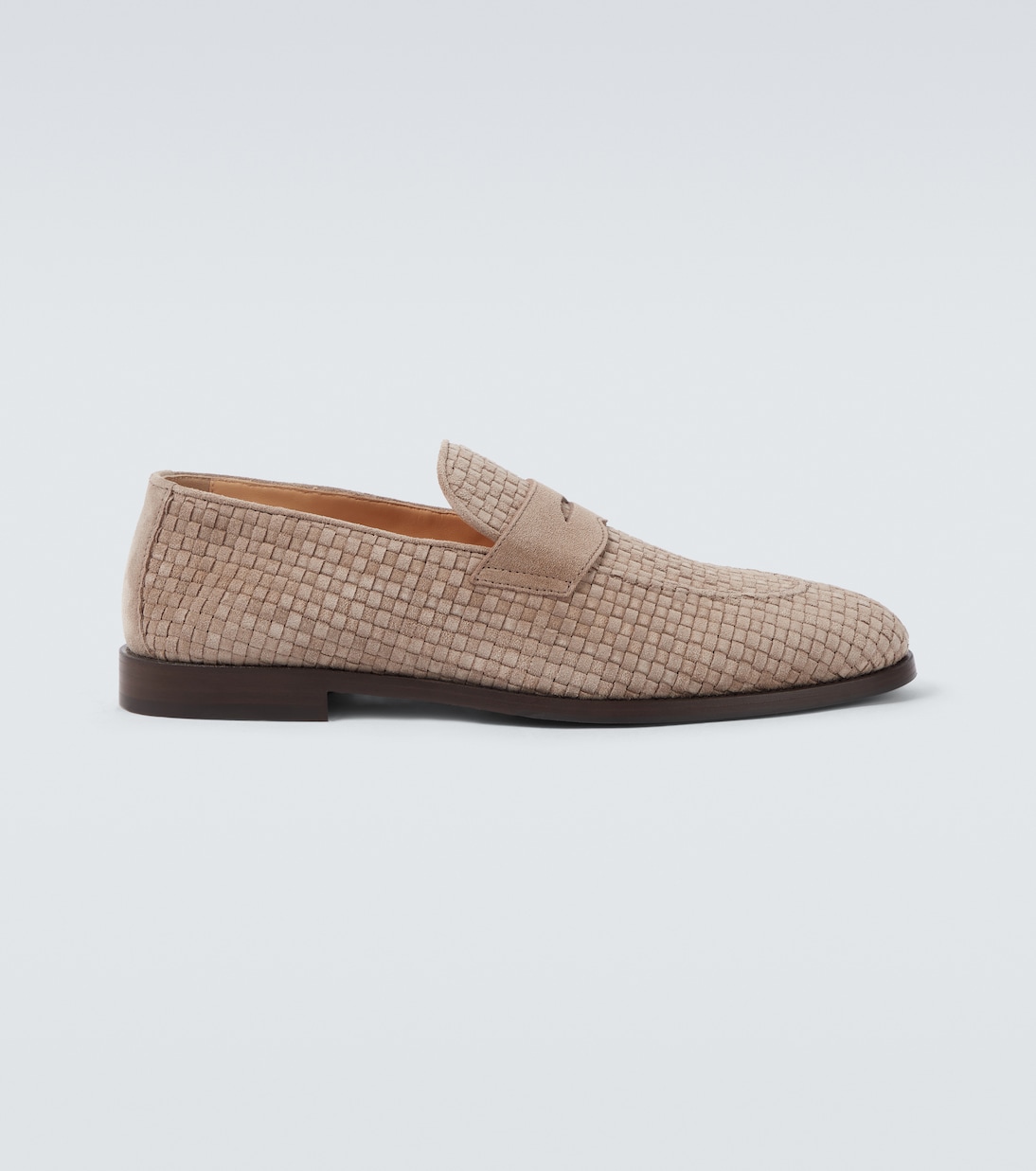Woven suede penny loafers | Brunello Cucinelli