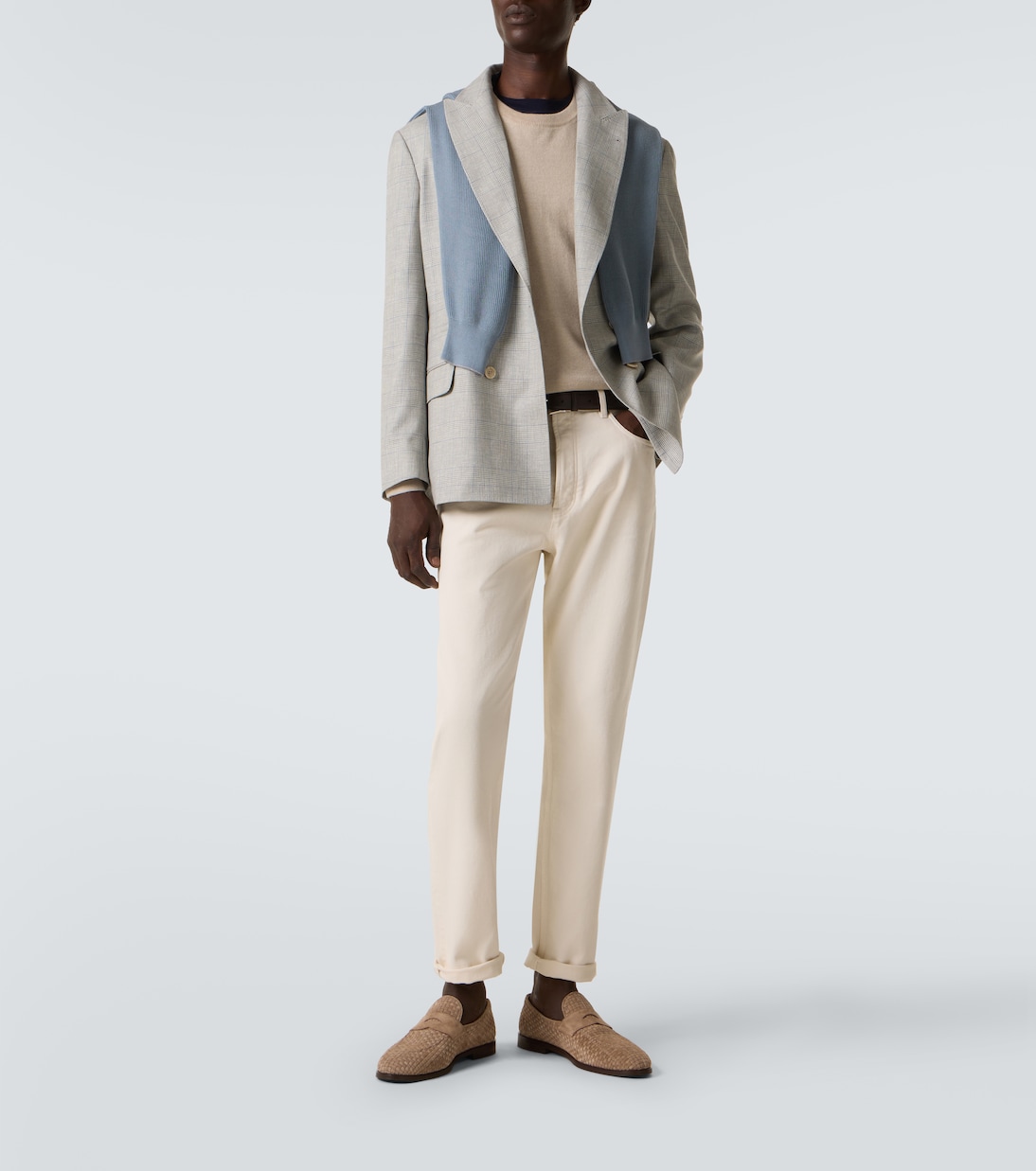 Woven suede penny loafers | Brunello Cucinelli