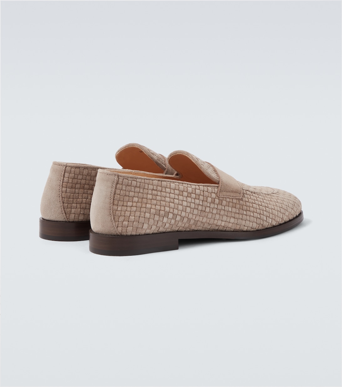 Woven suede penny loafers | Brunello Cucinelli