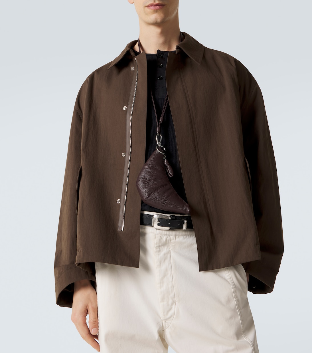 Croissant leather wallet on chain | Lemaire