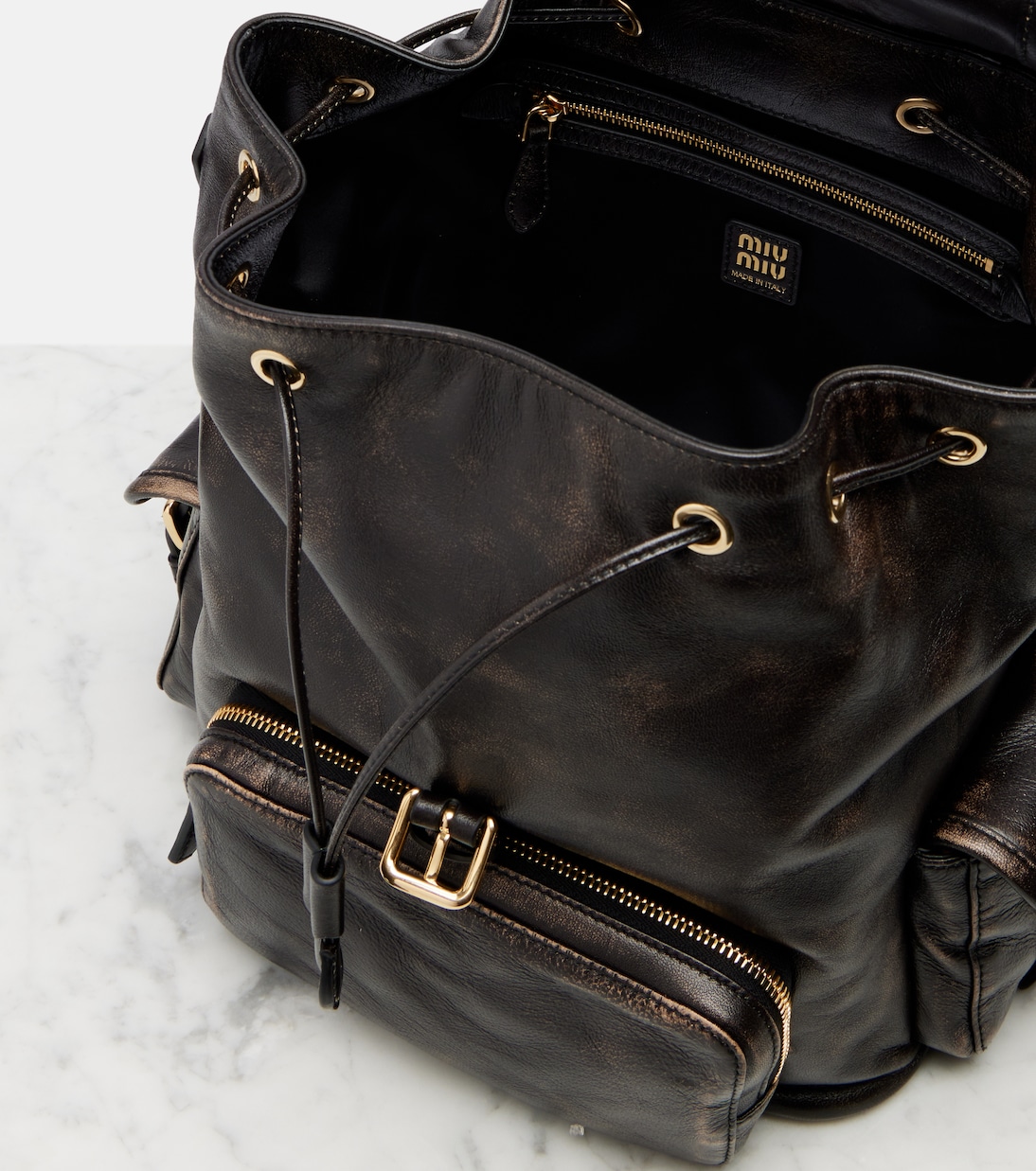 Leather backpack | Miu Miu