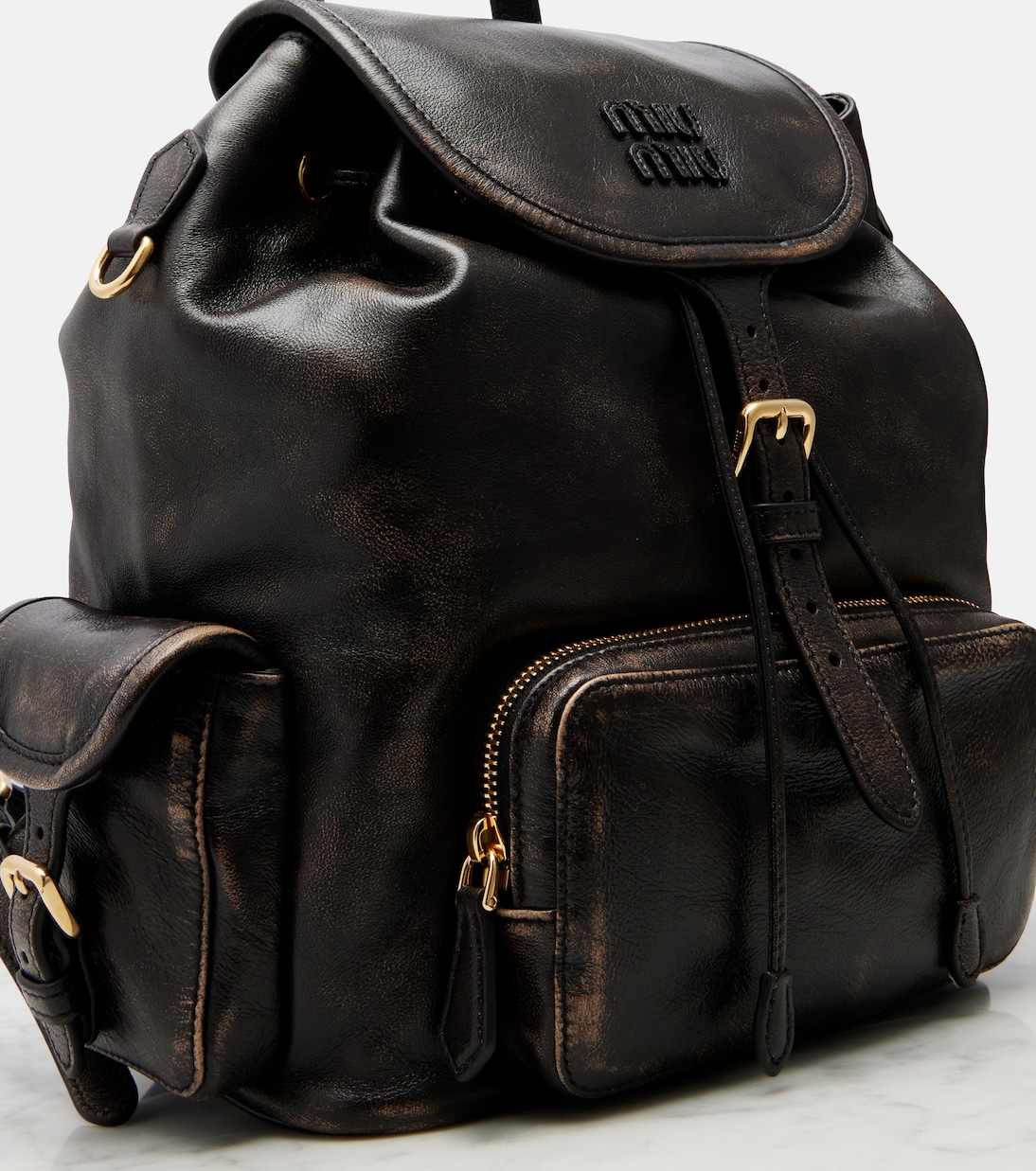 Leather backpack | Miu Miu