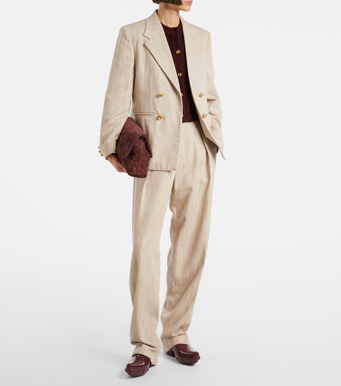 Giorno Intrecciato suede pouch | Bottega Veneta