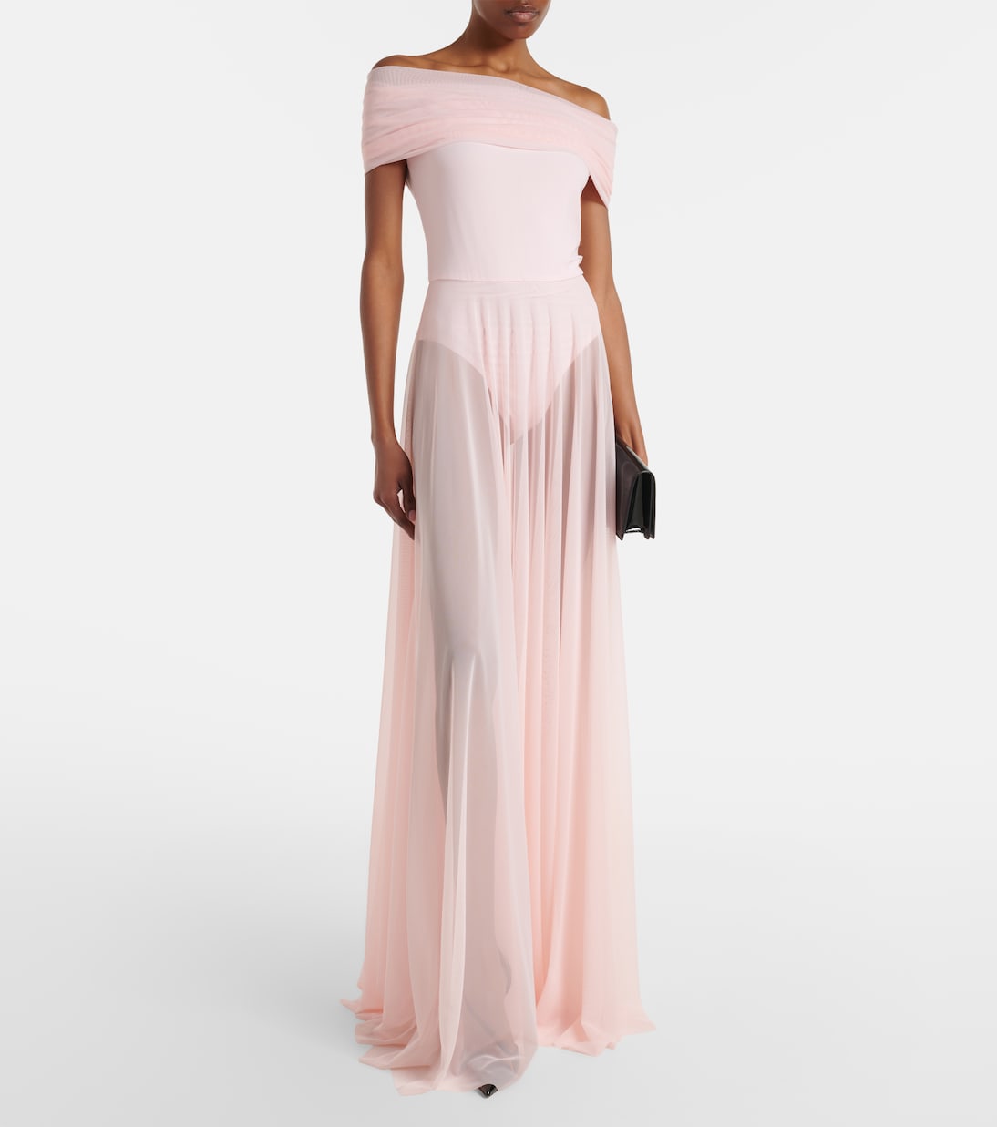 Semi-sheer mesh maxi dress | Norma Kamali