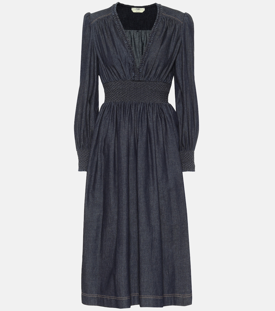 Abito midi in cotone chambray | Fendi