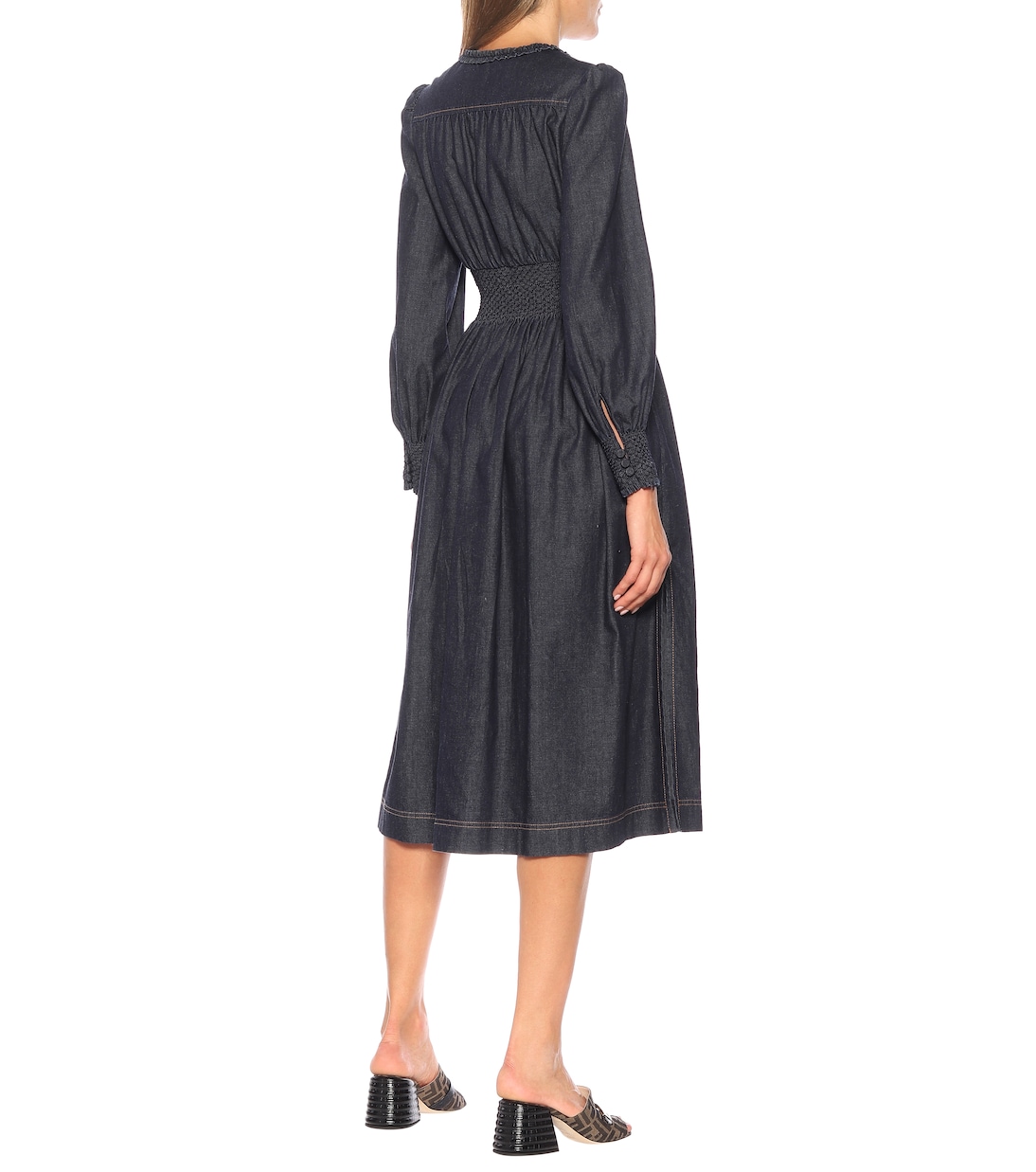 Abito midi in cotone chambray | Fendi