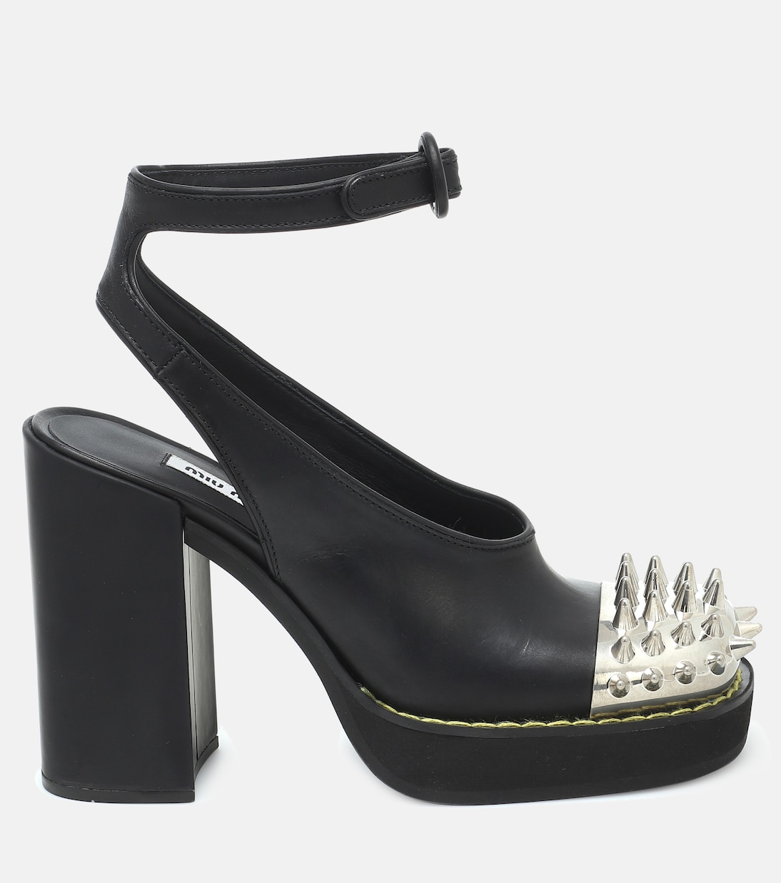Studded leather platform pumps | Miu Miu