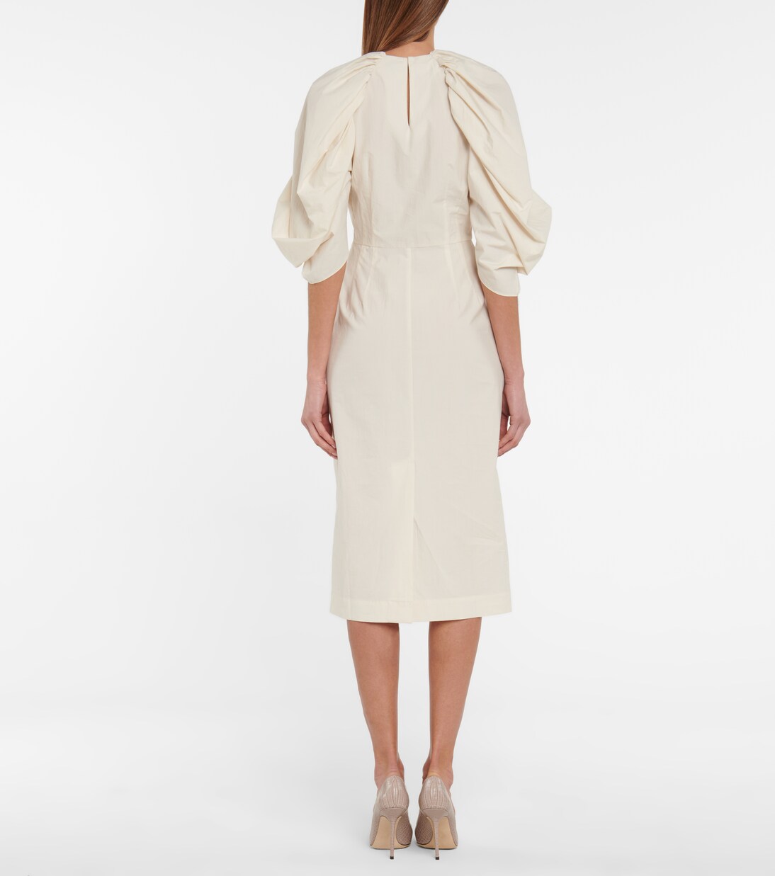 Sasha cotton poplin midi dress | Deveaux New York