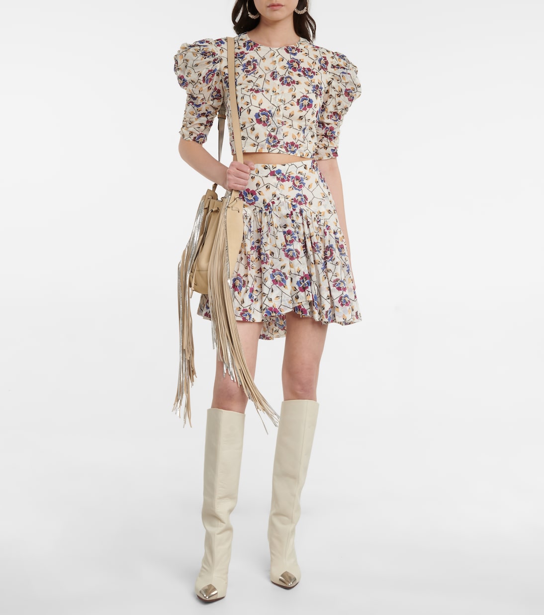 Silva floral cotton cropped top | Marant Etoile