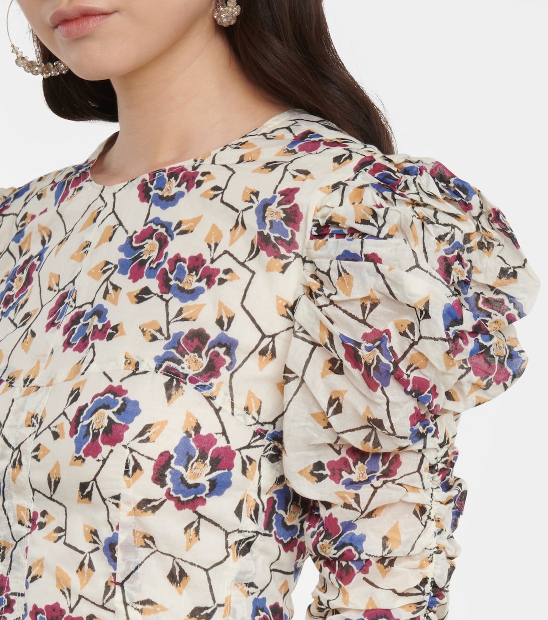 Silva floral cotton cropped top | Marant Etoile