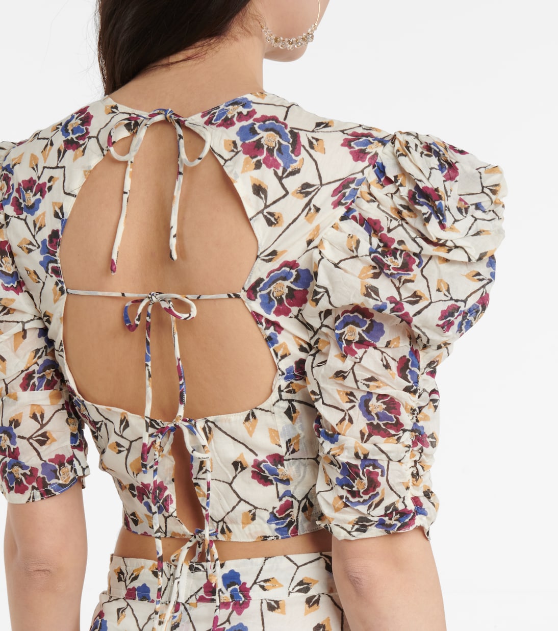 Silva floral cotton cropped top | Marant Etoile