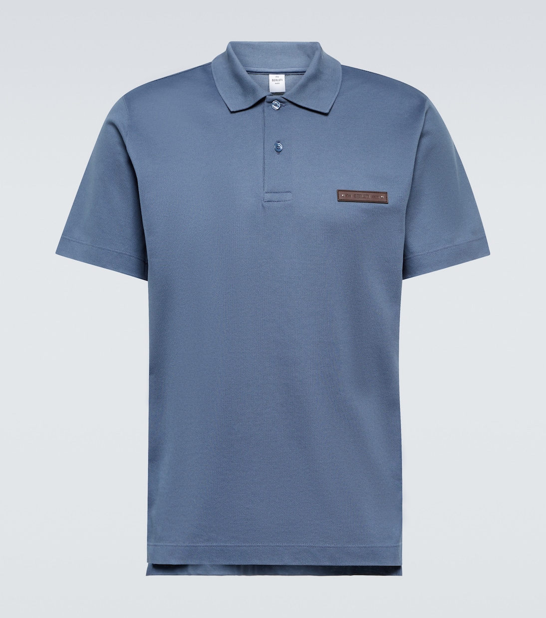 Polo in cotone con dettaglio in pelle | Berluti