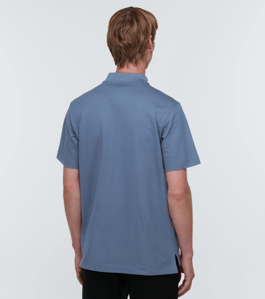 Polo in cotone con dettaglio in pelle | Berluti