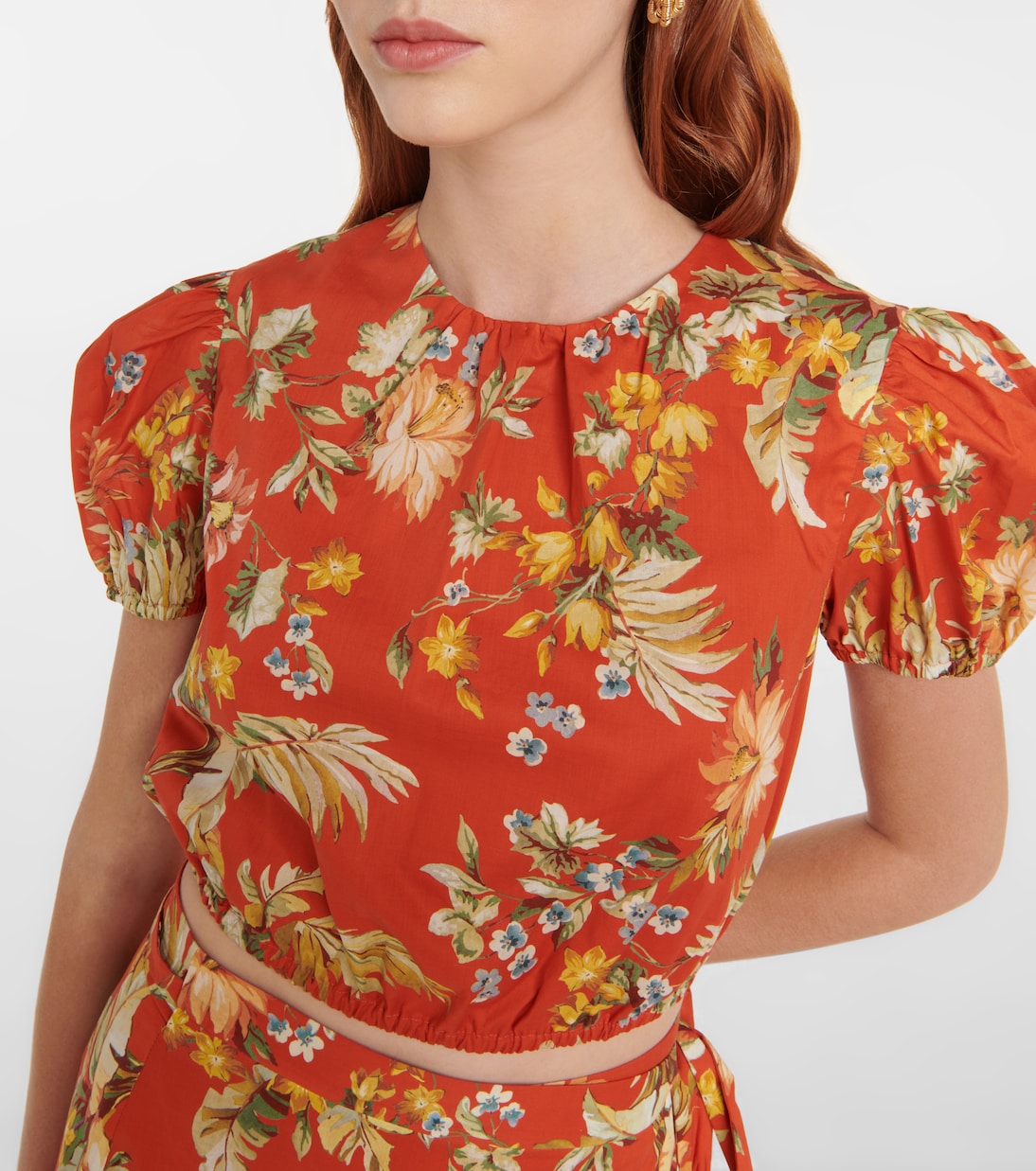 Vacation – Top raccourci Hydra en coton à fleurs | Erdem