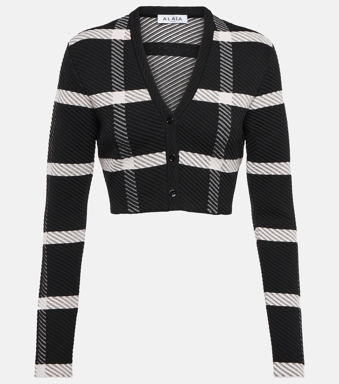 Checked wool-blend cardigan | Alaïa