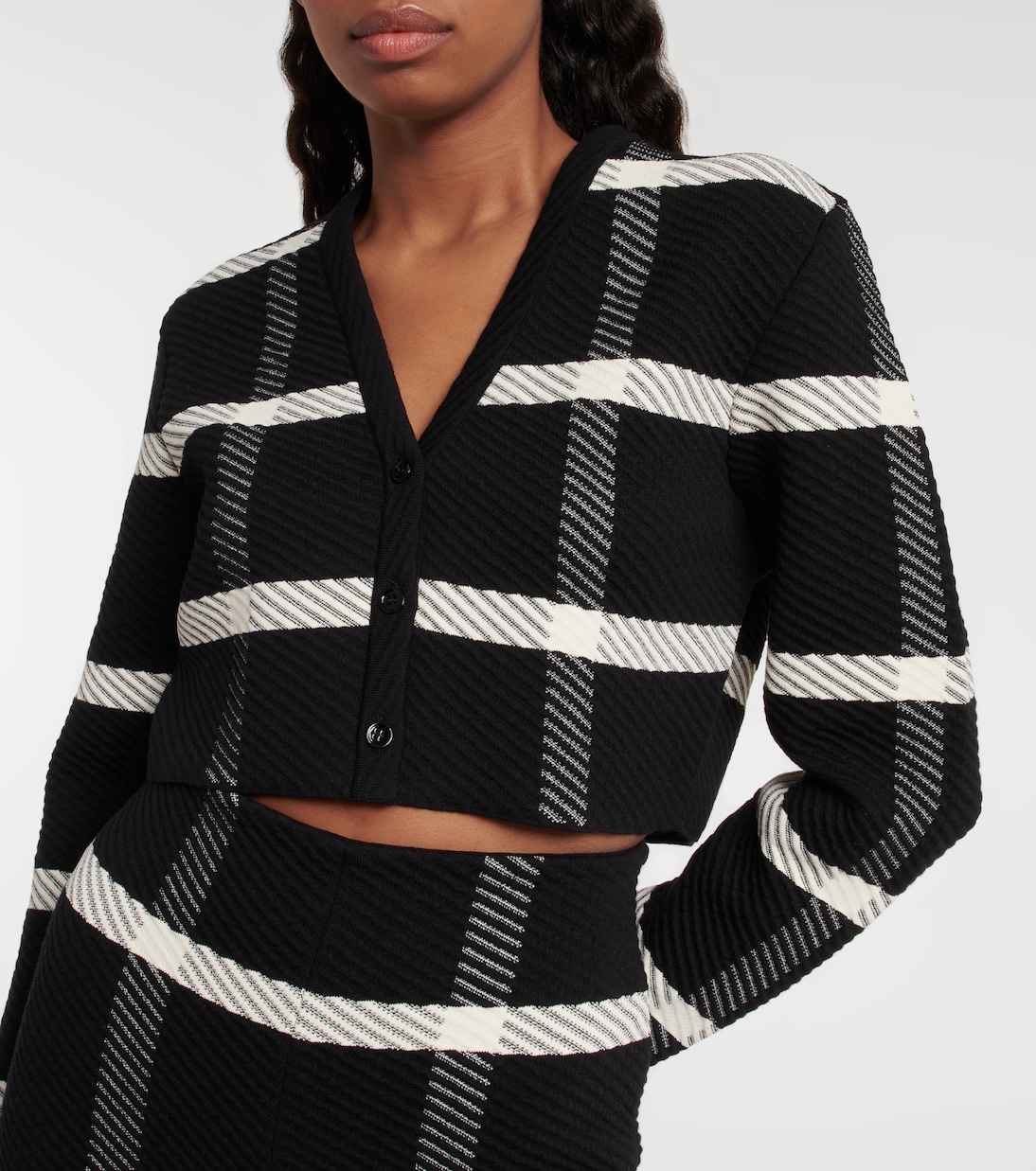 Checked wool-blend cardigan | Alaïa