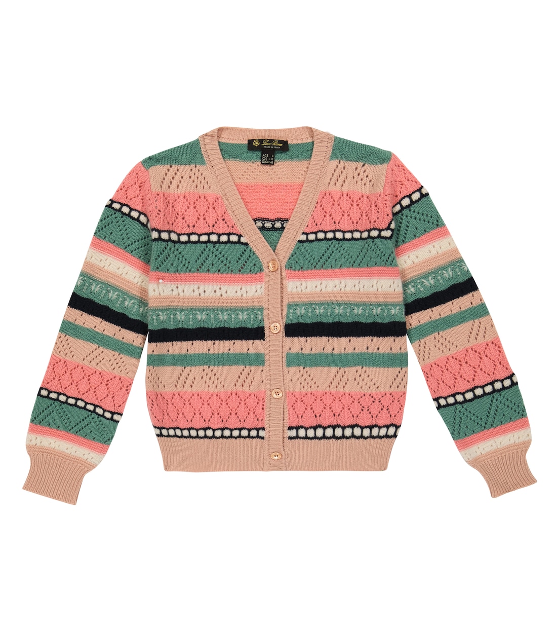 Pointelle-knit cashmere cardigan | Loro Piana Kids